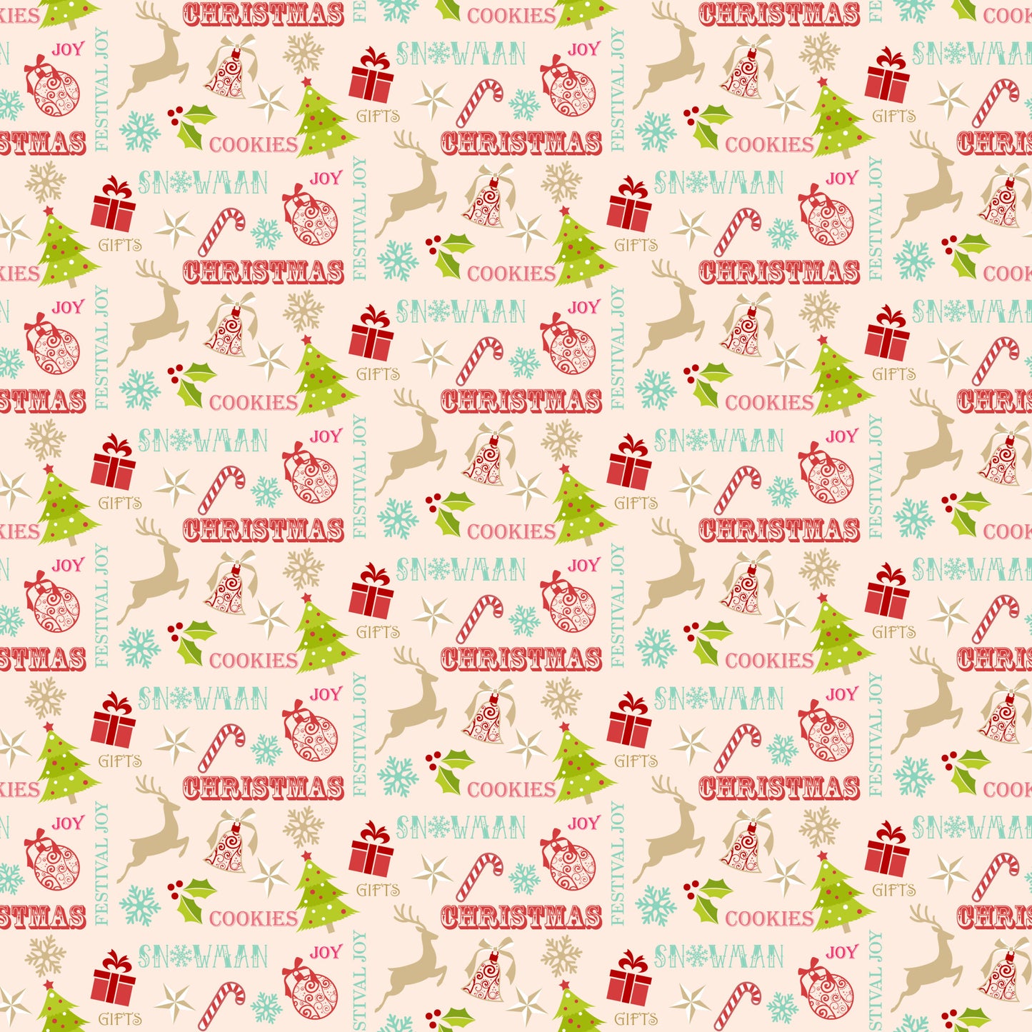 Christmas Love Pattern 9 Quilting Cotton Fabric