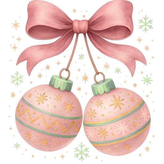 A Pink Christmas Fabric Panel 6