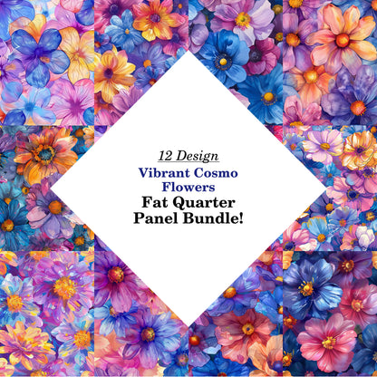 Vibrant Cosmo Flowers Fat Quarter Bundle