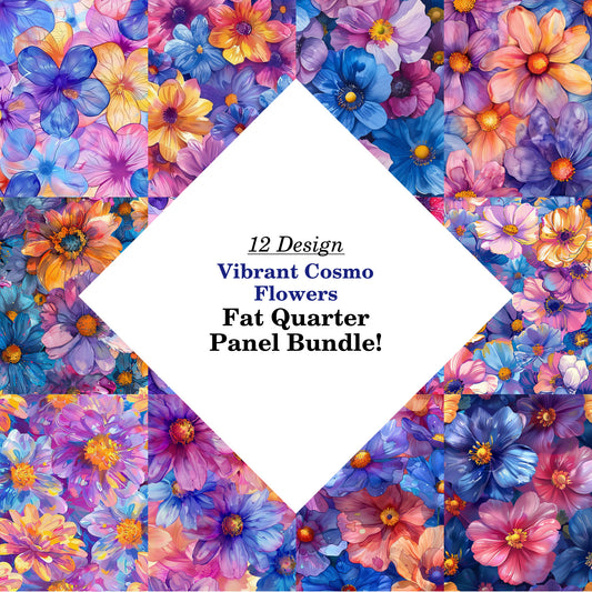 Vibrant Cosmo Flowers Fat Quarter Bundle
