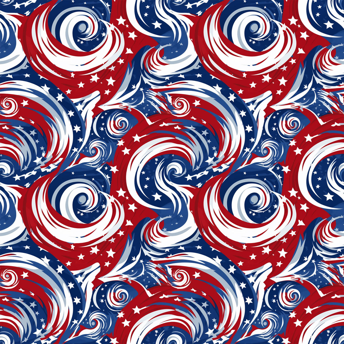 Daily Deal: USA Flag Swirls Pattern 1 Quilting Cotton Fabric - 45" x 2.5 Yards"