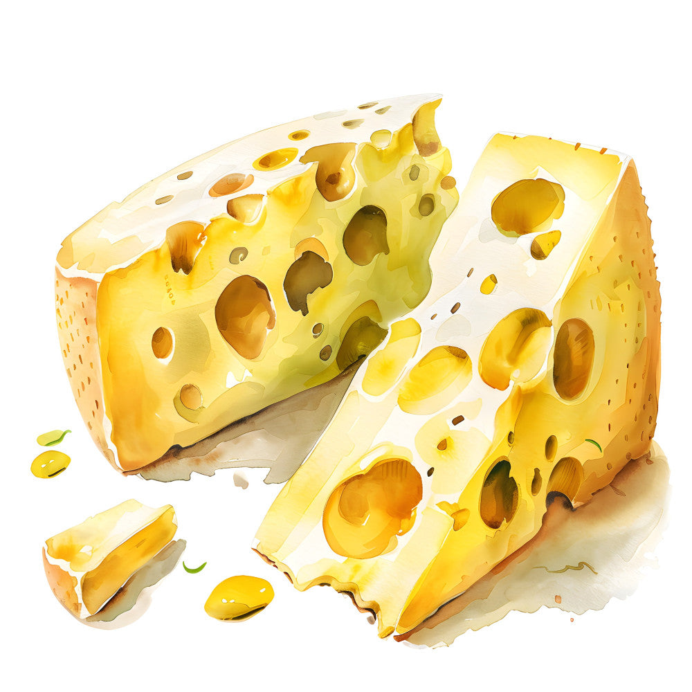Watercolor Cheese Fabric Panel 3