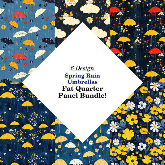 Spring Rain Umbrellas Fat Quarter Bundle