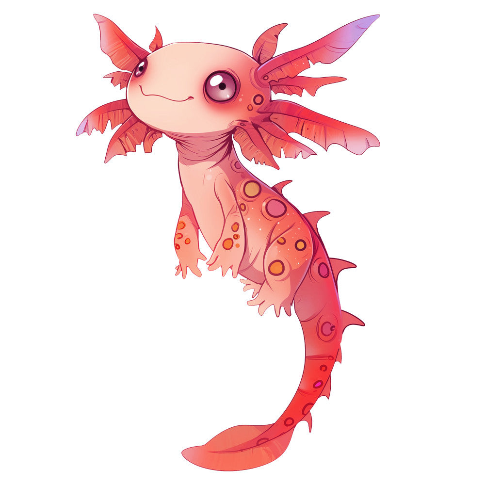 Cartoon Axolotl Fabric Panel 13