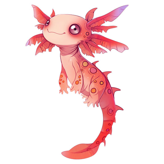 Cartoon Axolotl Fabric Panel 13