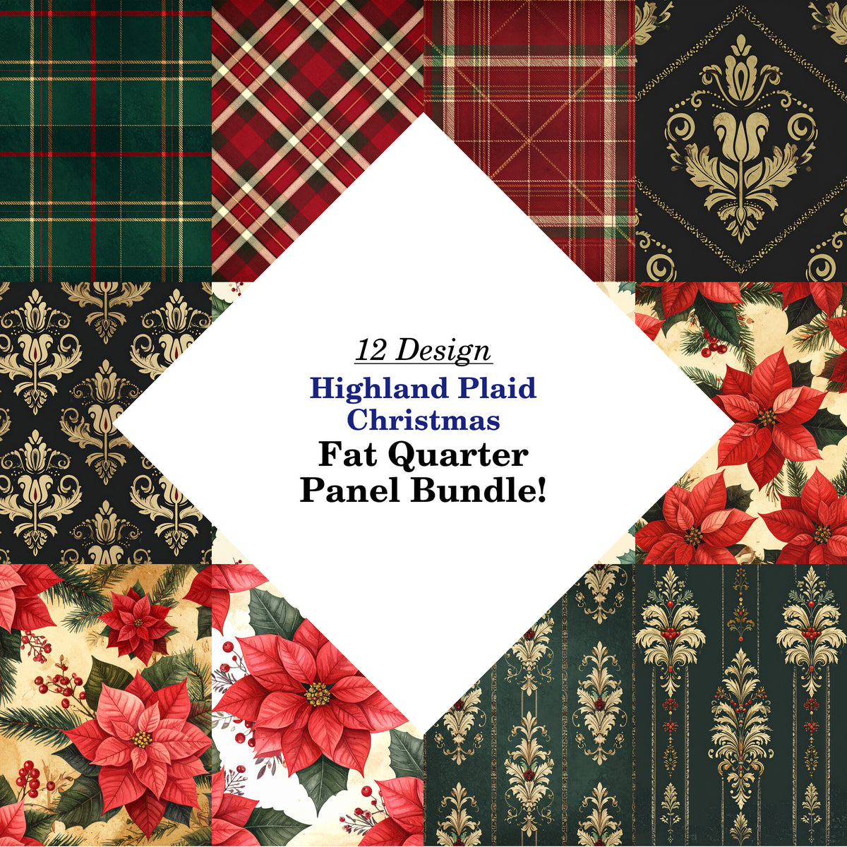 Highland Plaid Christmas Fat Quarter Bundle
