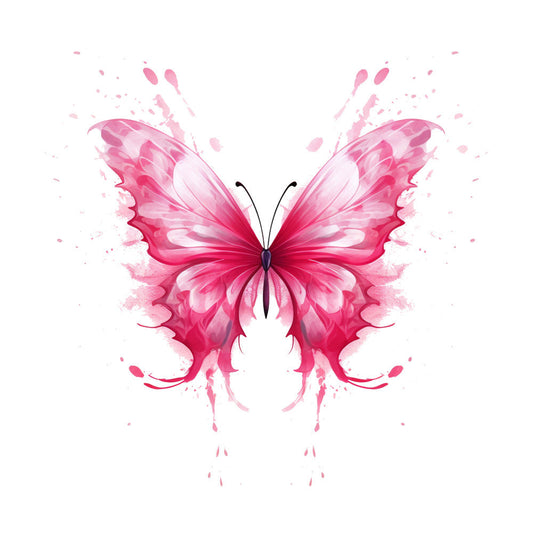 Breast Cancer Awareness Butterflies Fabric Panel 5