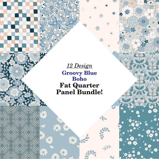 Groovy Blue Boho Fat Quarter Bundle