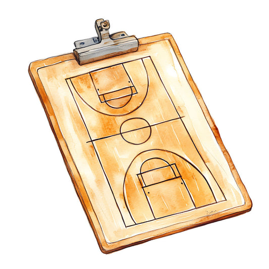 Watercolor Basketball Fabric Panel 3