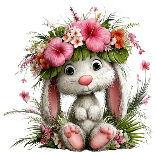 Whimsical Summer Bunny Fabric Panel 39