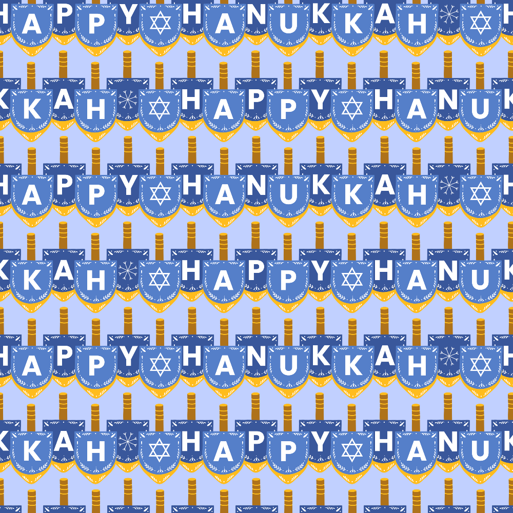 Daily Deal: Happy Festival of Lights Pattern 8 Blue Quilting Cotton Fabric - Fat Quarter (18" x 22")