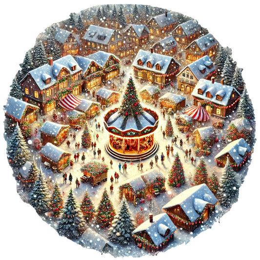 Christmas Villages Fabric Panel 39