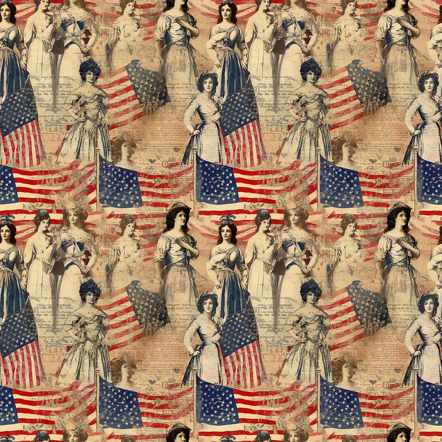 Americana Chronicles Pattern 6 Quilting Cotton Fabric