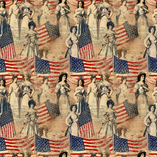 Americana Chronicles Pattern 6 Quilting Cotton Fabric