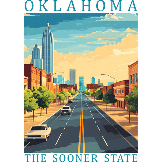 US State Poster Fabric Panel 48