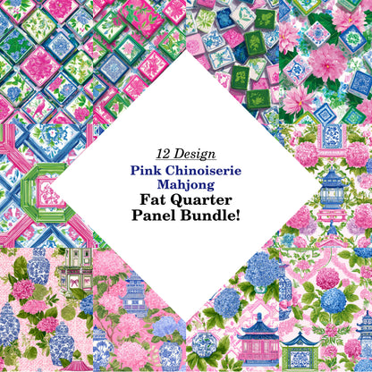 Pink Chinoiserie Mahjong Fat Quarter Bundle