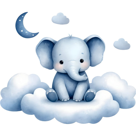 Baby Boy Elephant Fabric Panel 5