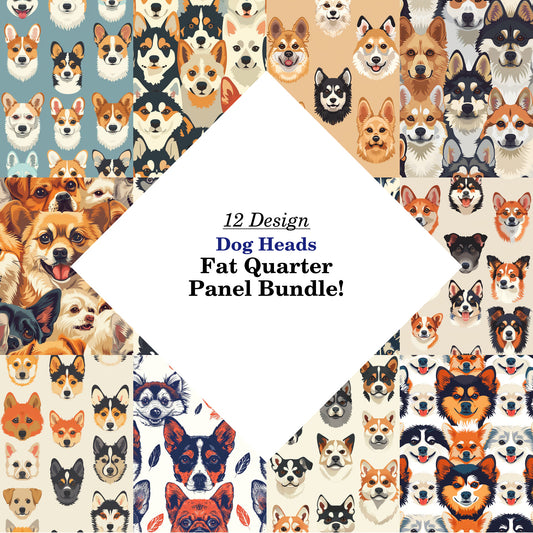 Dog Heads Fat Quarter Bundle