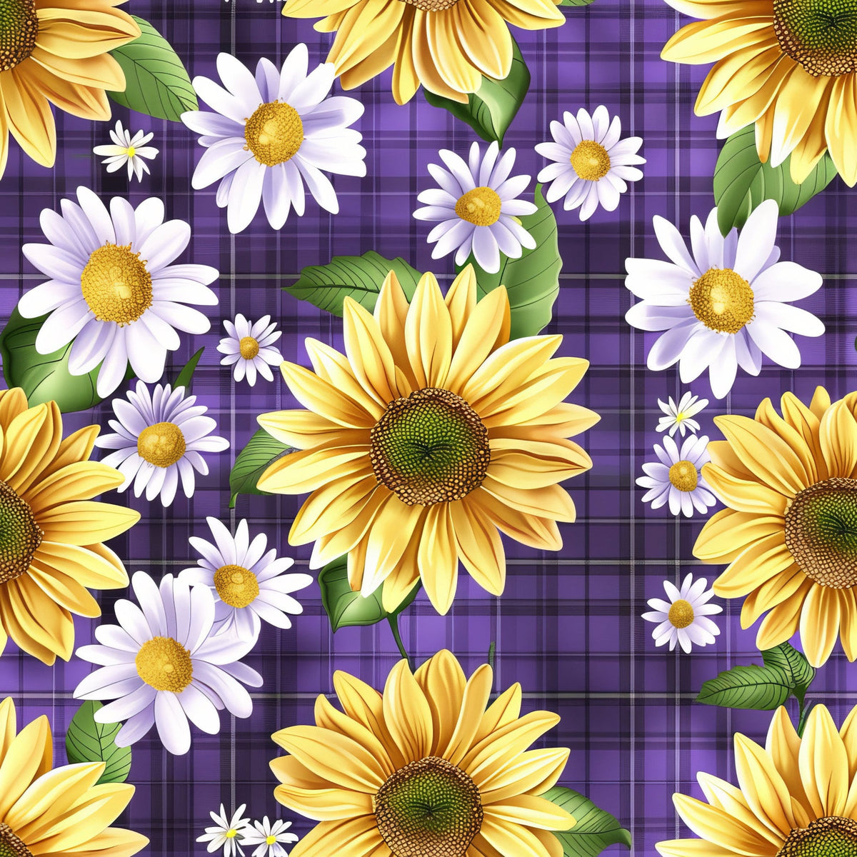 Daily Deal: Spring Floral Plaid Pattern 1 Quilting Cotton Fabric - 45" x 2.5 Yards"