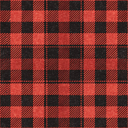 red, black, buffalo plaid, checkered pattern, gingham, plaid design, quilting cotton, fabric panel, geometric pattern, alternating squares, diagonal stripes, woven texture, country style, rustic pattern, lumberjack plaid, checker squares, textile design, cotton fabric, craft material, sewing fabric