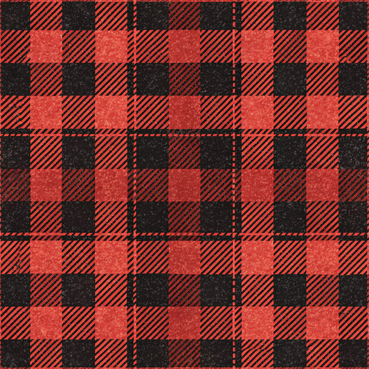 red, black, buffalo plaid, checkered pattern, gingham, plaid design, quilting cotton, fabric panel, geometric pattern, alternating squares, diagonal stripes, woven texture, country style, rustic pattern, lumberjack plaid, checker squares, textile design, cotton fabric, craft material, sewing fabric