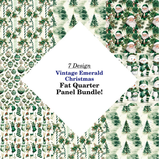 Vintage Emerald Christmas Fat Quarter Bundle