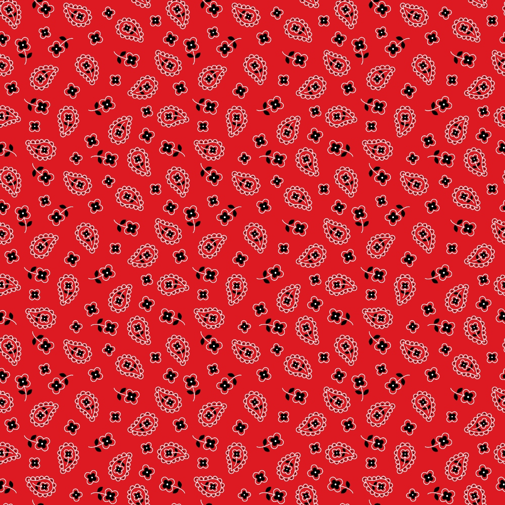 Daily Deal: Red Bandana Pattern 3 Quilting Cotton Fabric - 45" x 1 Yard"