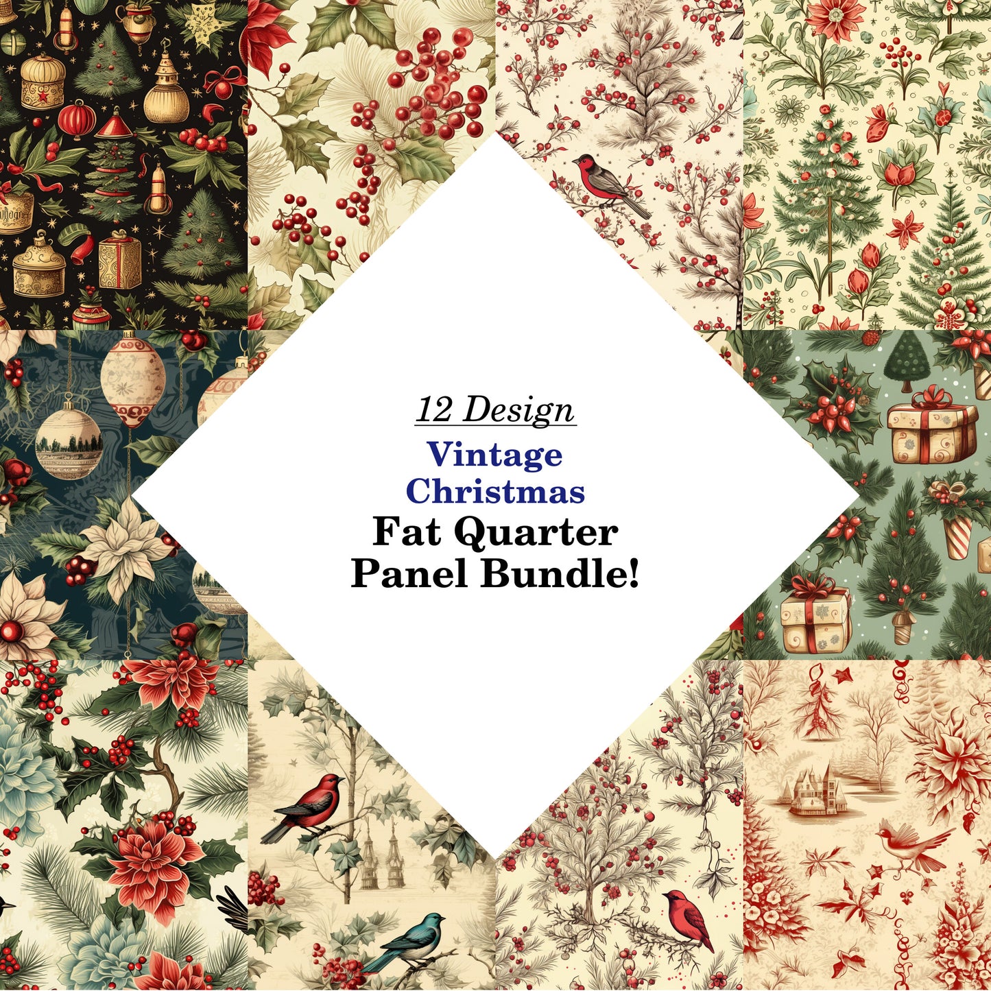 Vintage Christmas Fat Quarter Bundle