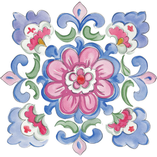 Floral Kaleidoscope Fabric Panel 1