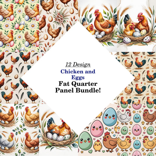 Chicken and Eggs Fat Quarter Bundle
