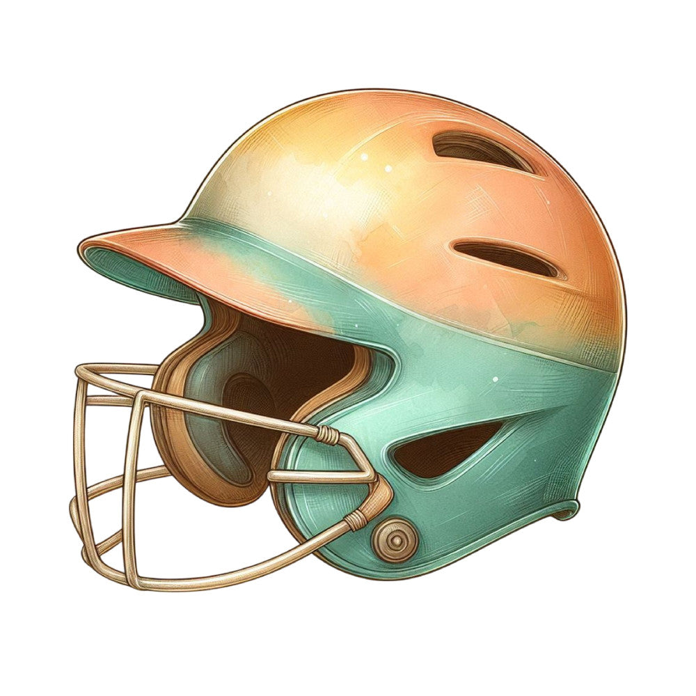 Watercolor Softball Fabric Panel 21