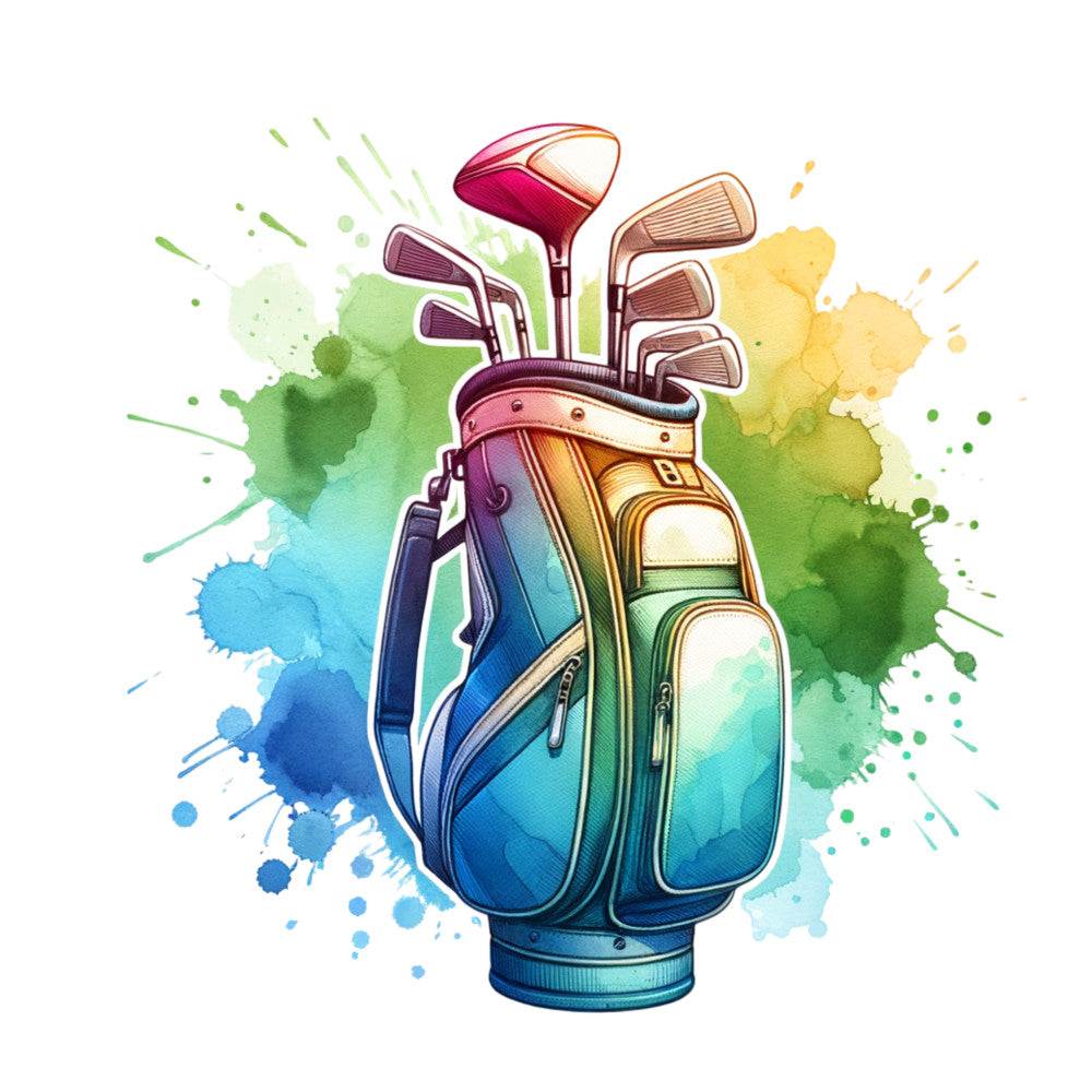 Watercolor Golf Fabric Panel 2