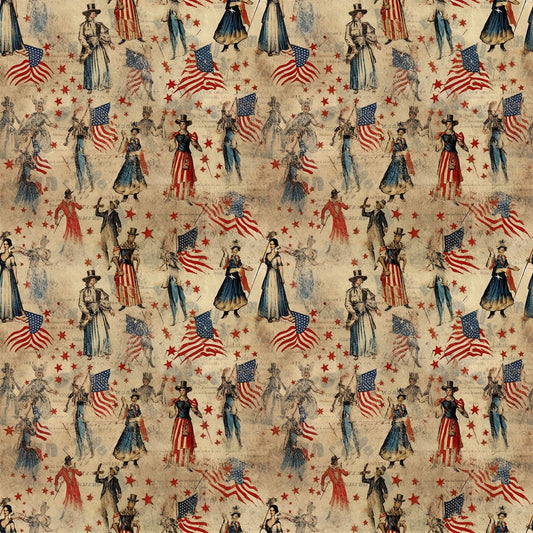 Americana Chronicles Pattern 7 Quilting Cotton Fabric