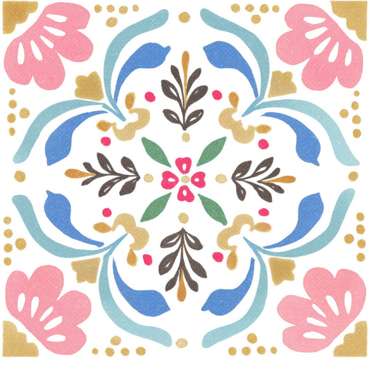 Floral Kaleidoscope Fabric Panel 24