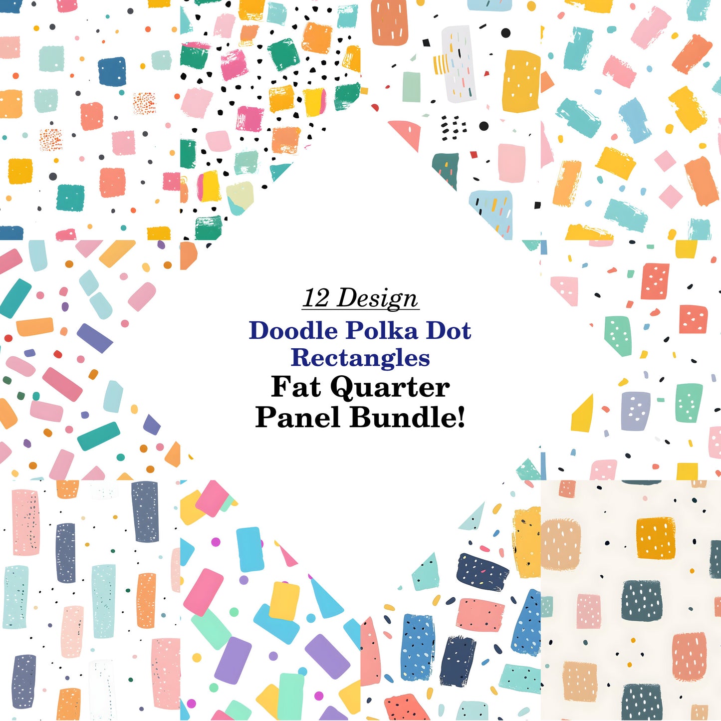 Doodle Polka Dot Rectangles Fat Quarter Bundle