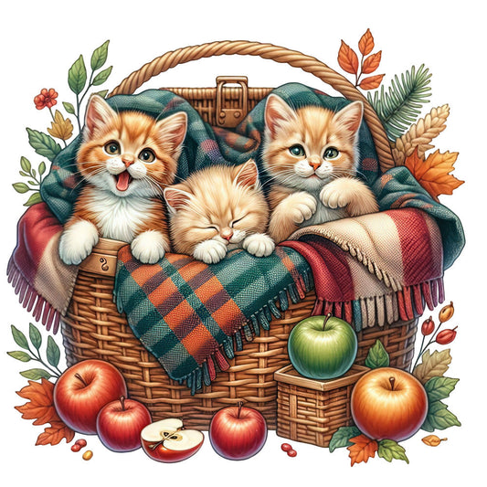 Autumn Cats Fabric Panel 28