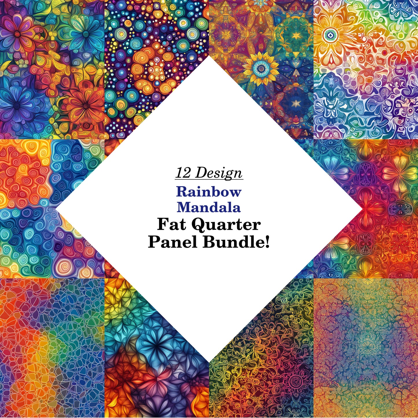 Rainbow Mandala Fat Quarter Bundle
