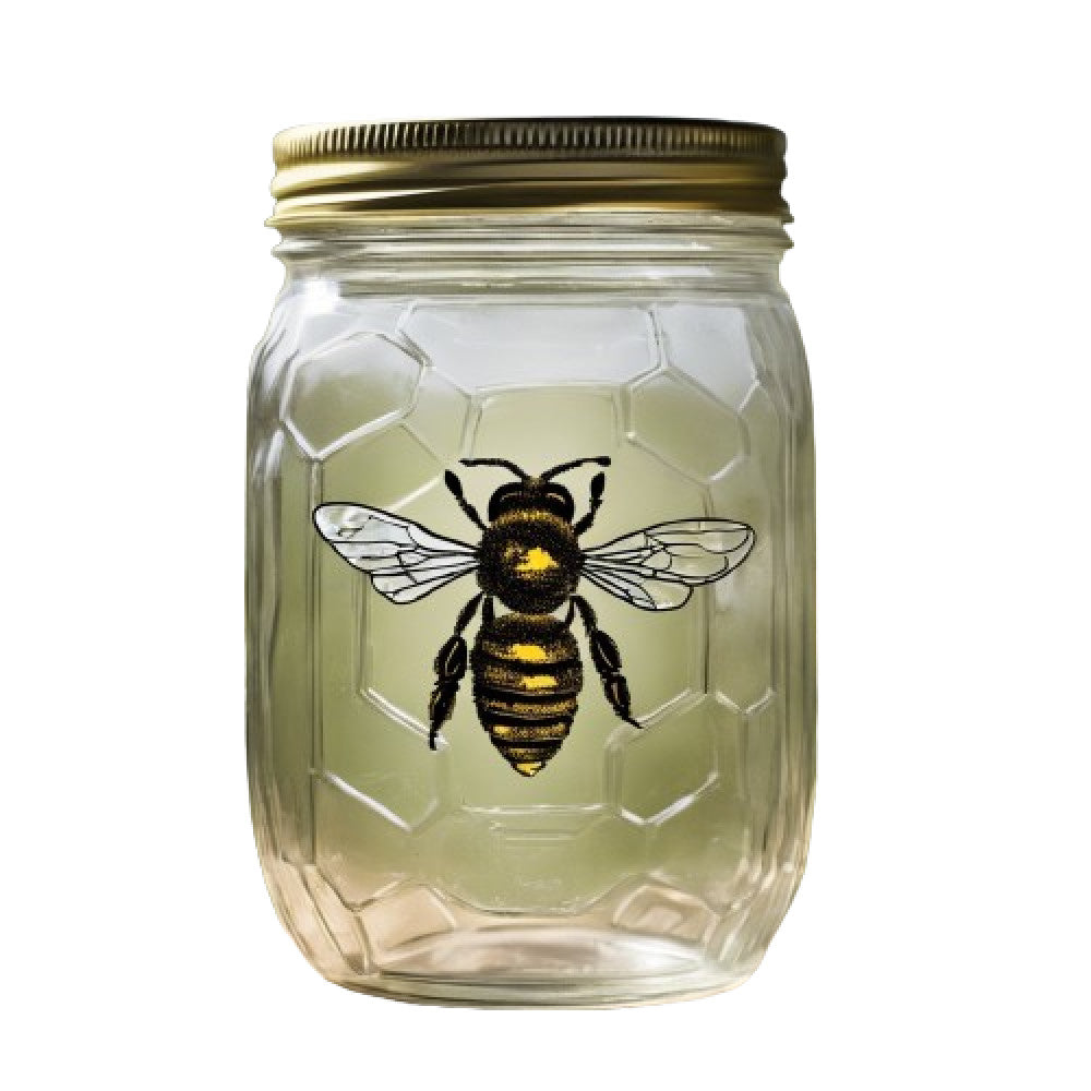Honey Bee Jar Fabric Panel 5 – FabricMegaStore.com