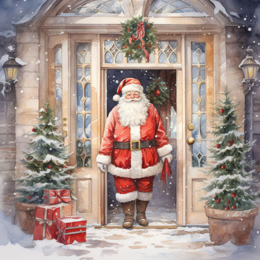 Santa Claus Christmas Scene Fabric Panel 9