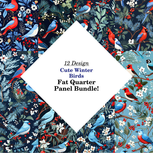 Cute Winter Birds Fat Quarter Bundle