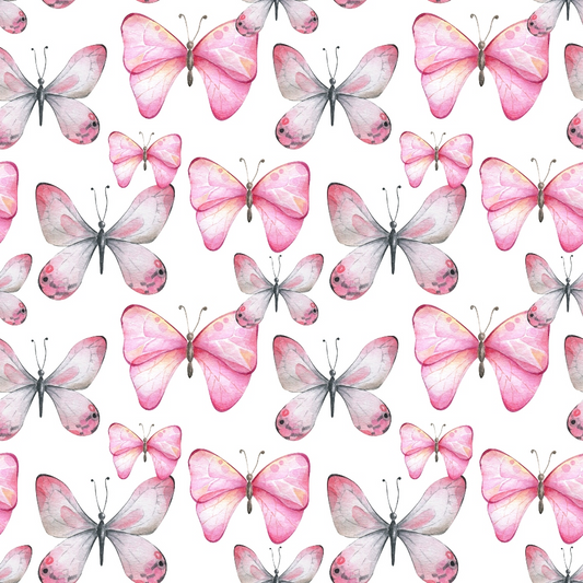 Daily Deal: Watercolor Butterflies Pattern 4 Quilting Cotton Fabric - 45" x 1 Yard"