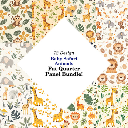 Baby Safari Animals Fat Quarter Bundle