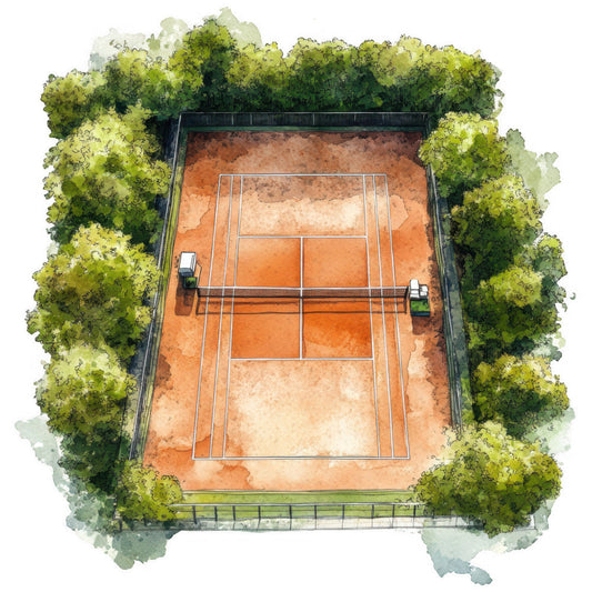Watercolor Tennis Fabric Panel 23