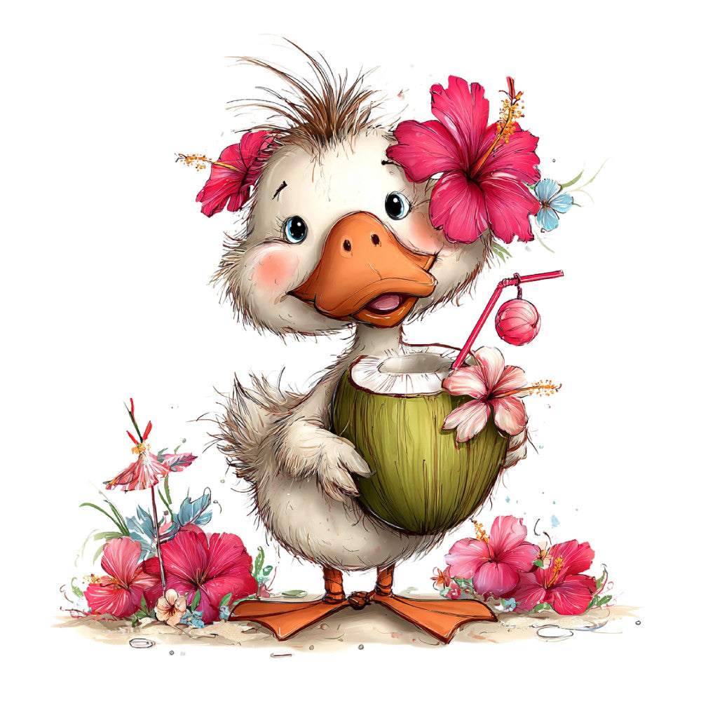 Whimsical Summer Goose Fabric Panel 43