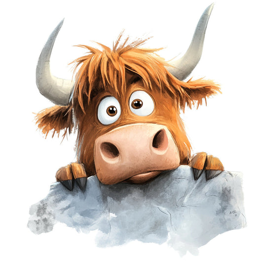 Adorable Highland Cow Fabric Panel 21