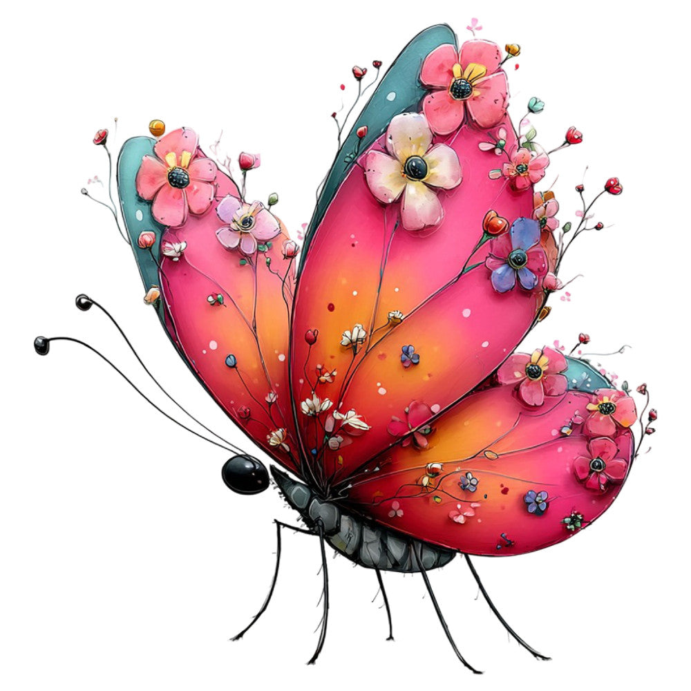 Whimsical Summer Butterfly Fabric Panel 29