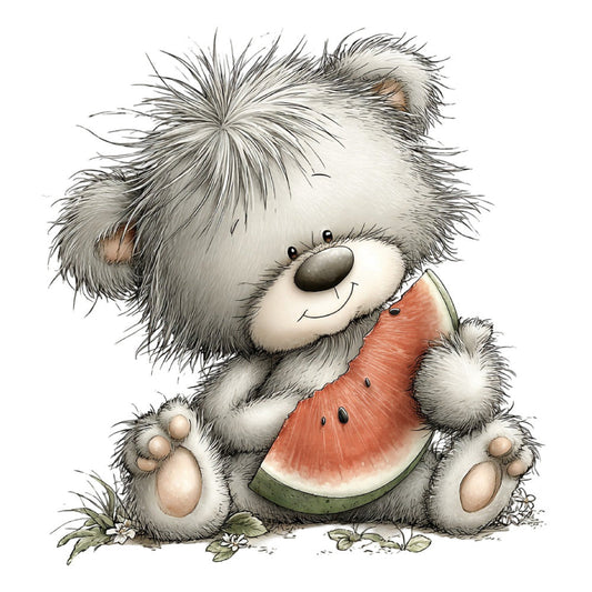 Whimsical Summer Teddy Bear Fabric Panel 29