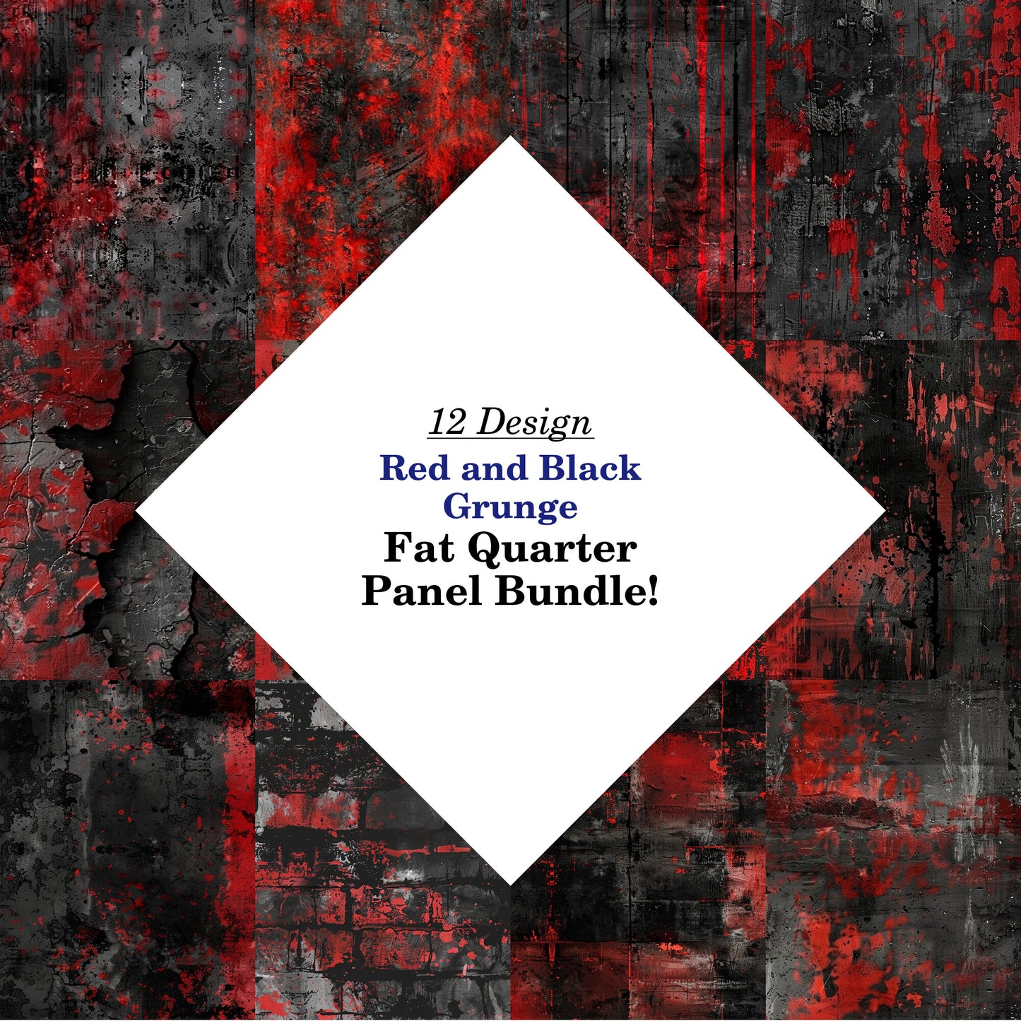 Red and Black Grunge Fat Quarter Bundle