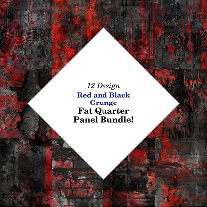 Red and Black Grunge Fat Quarter Bundle