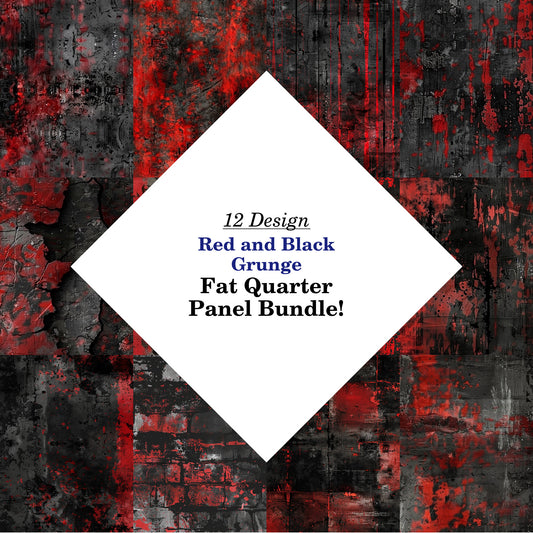 Red and Black Grunge Fat Quarter Bundle